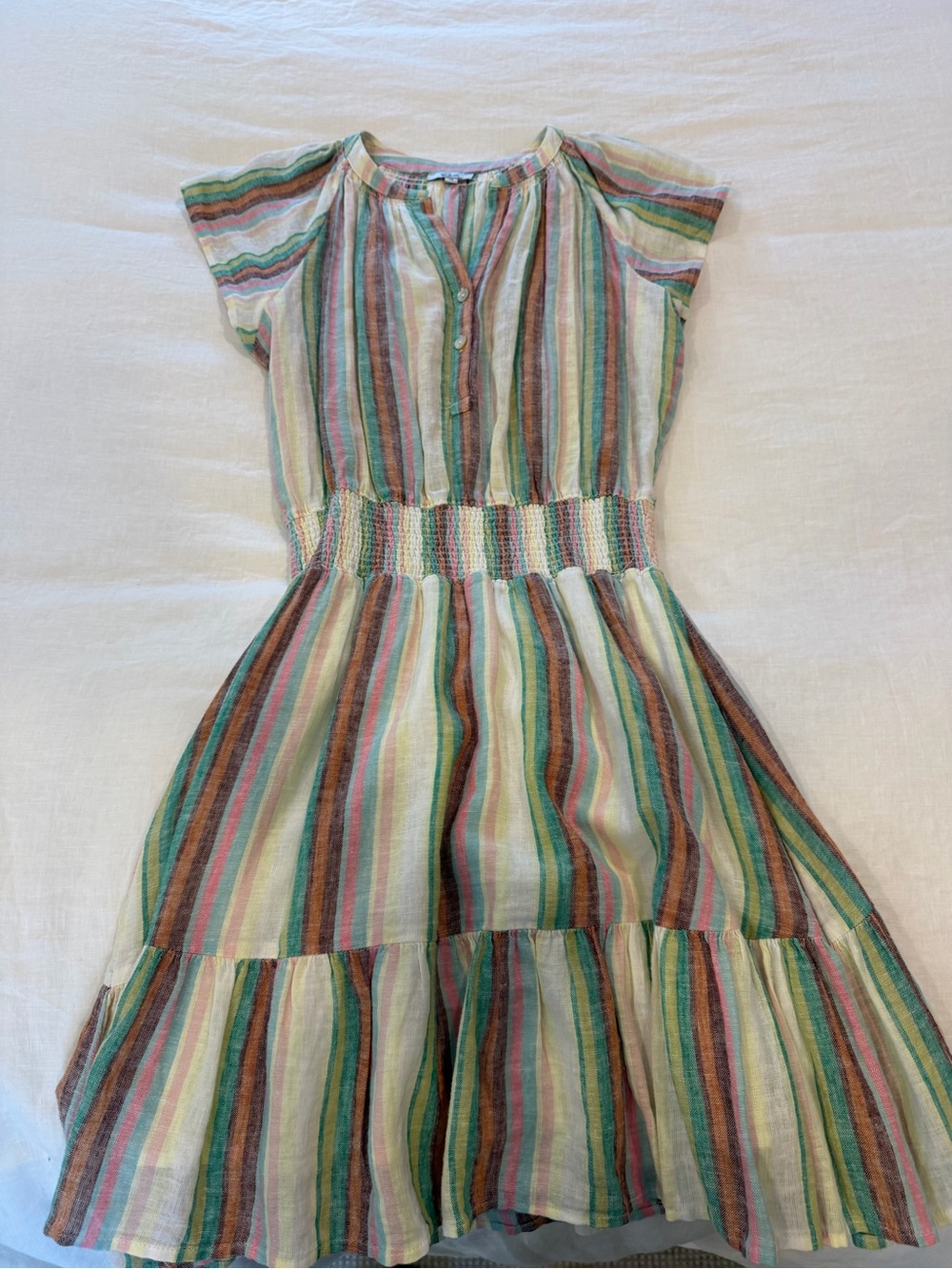 Rails Girls Multicolor Striped Summer Dress in Green, Pink, Blue